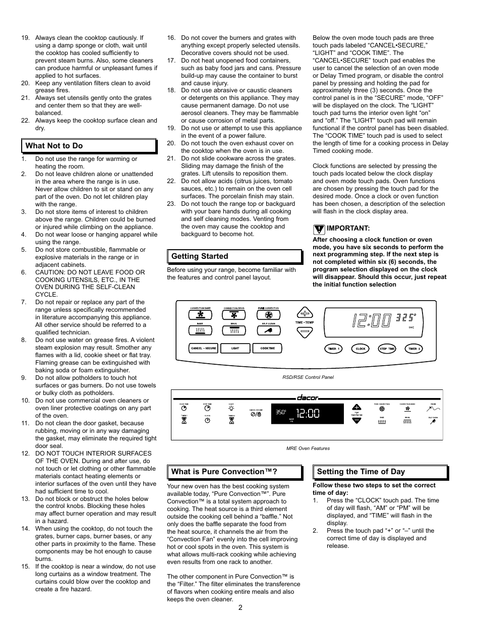Dacor Preference User Manual | Page 4 / 16