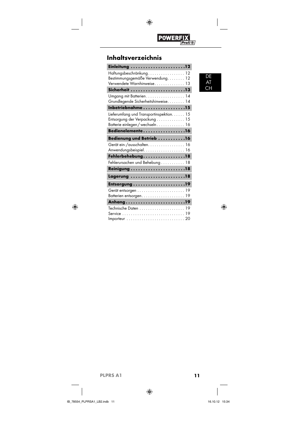 Powerfix PLPRS A1 User Manual | Page 14 / 33