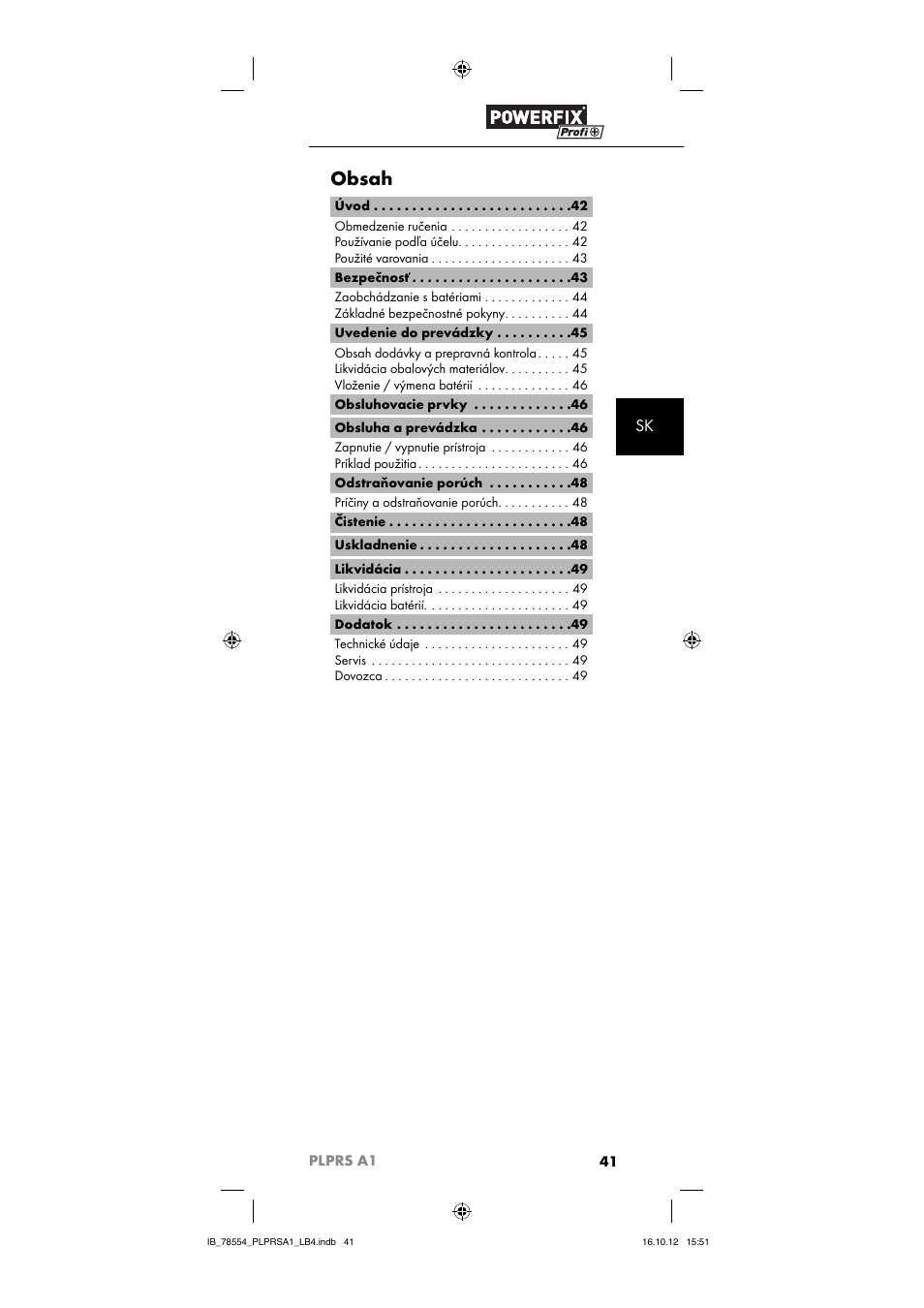 Powerfix PLPRS A1 User Manual | Page 44 / 64