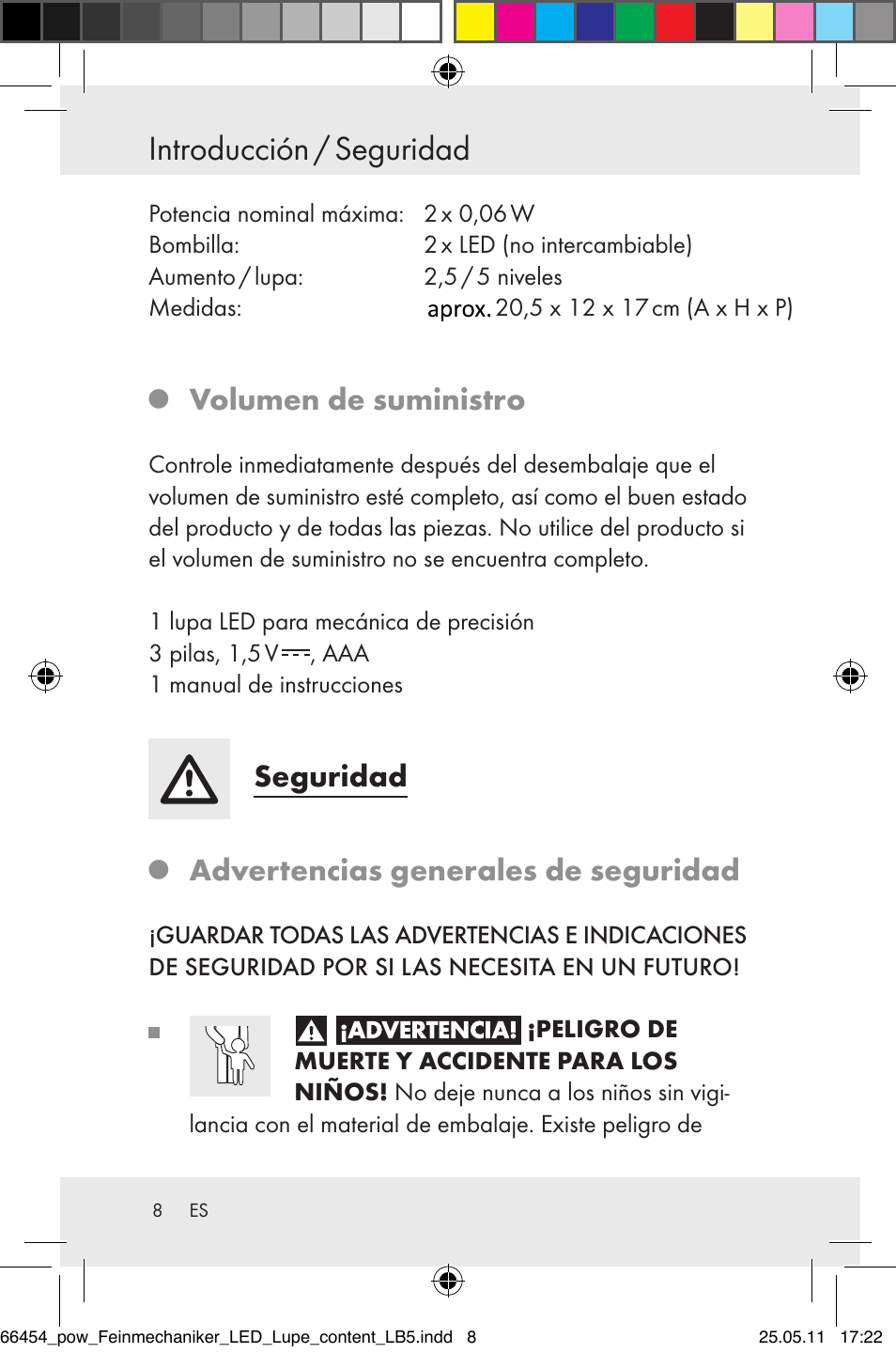 Introducción / seguridad, Volumen de suministro, Seguridad | Advertencias generales de seguridad | Powerfix Z30225 User Manual | Page 10 / 66