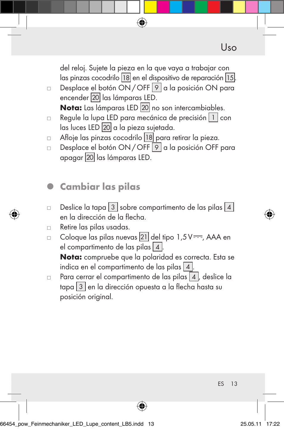 Cambiar las pilas | Powerfix Z30225 User Manual | Page 15 / 66