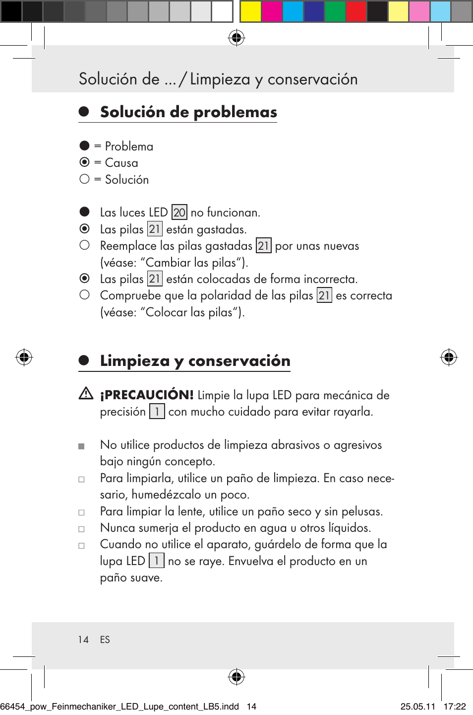 Solución de ... / limpieza y conservación, Solución de problemas, Limpieza y conservación | Powerfix Z30225 User Manual | Page 16 / 66