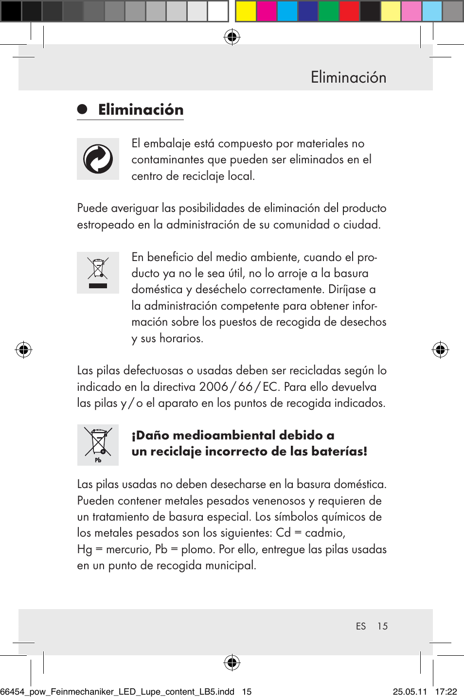 Eliminación | Powerfix Z30225 User Manual | Page 17 / 66