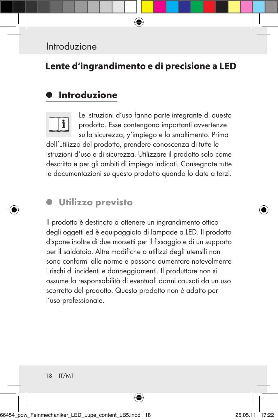 Introduzione, Utilizzo previsto | Powerfix Z30225 User Manual | Page 20 / 66