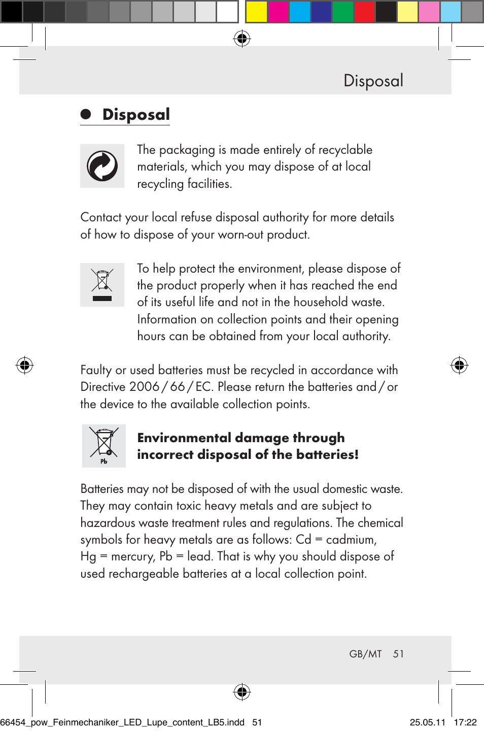 Disposal | Powerfix Z30225 User Manual | Page 53 / 66