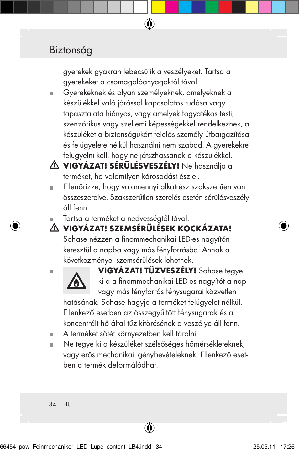 Biztonság | Powerfix Z30225 User Manual | Page 36 / 92