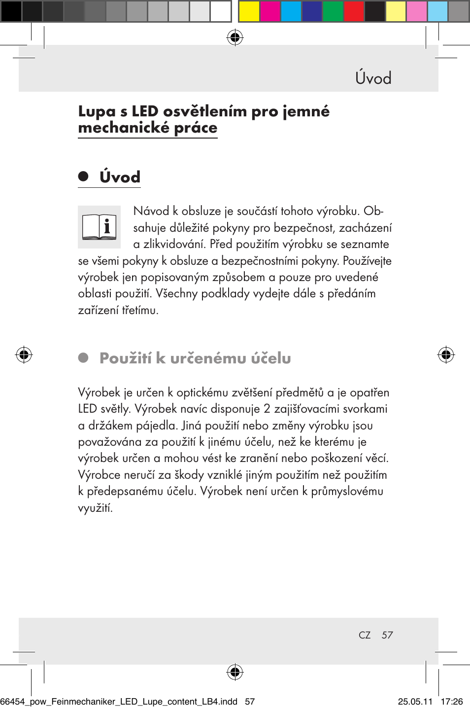 Úvod, Lupa s led osvětlením pro jemné mechanické práce, Použití k určenému účelu | Powerfix Z30225 User Manual | Page 59 / 92