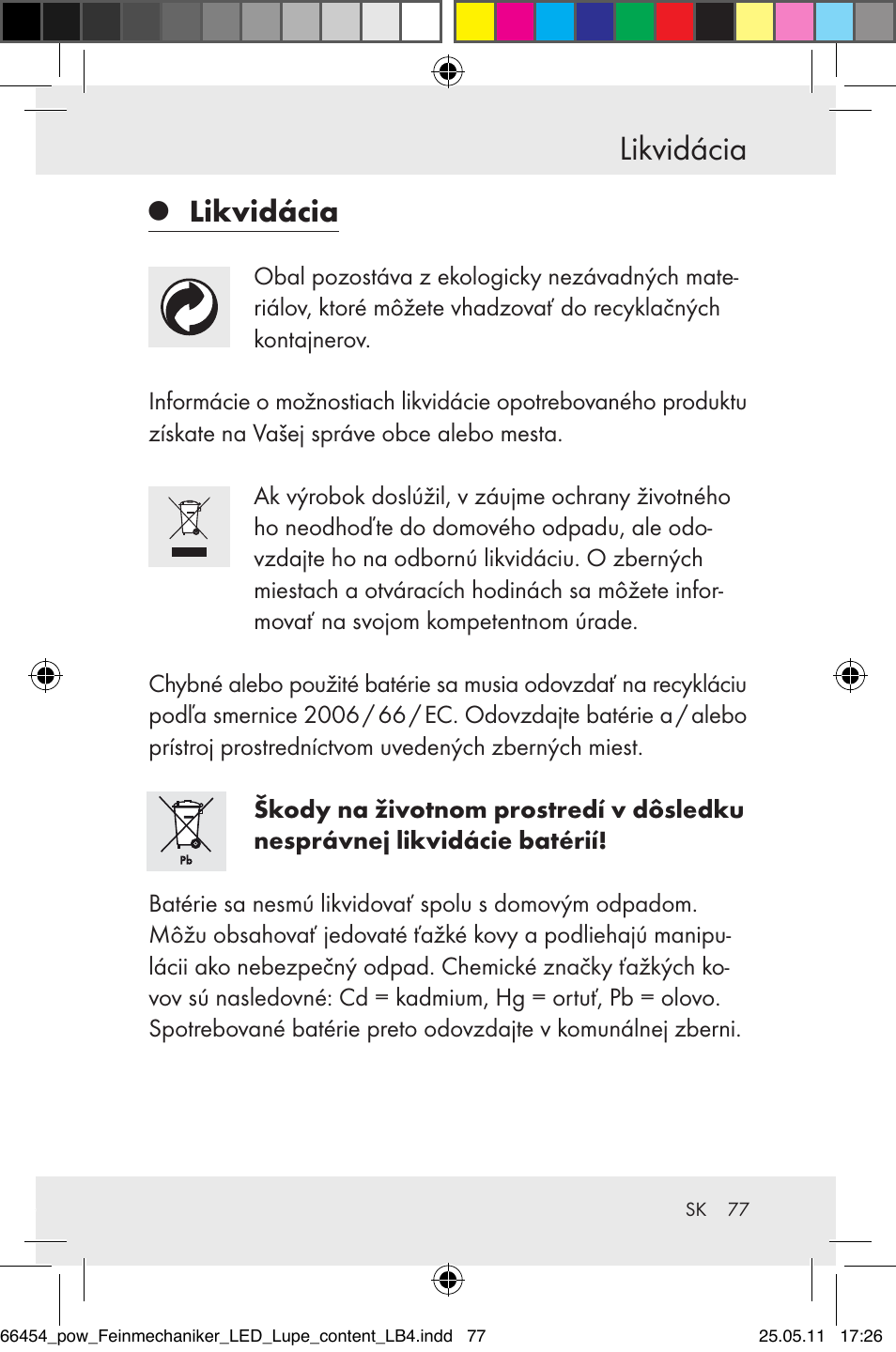 Likvidácia | Powerfix Z30225 User Manual | Page 79 / 92
