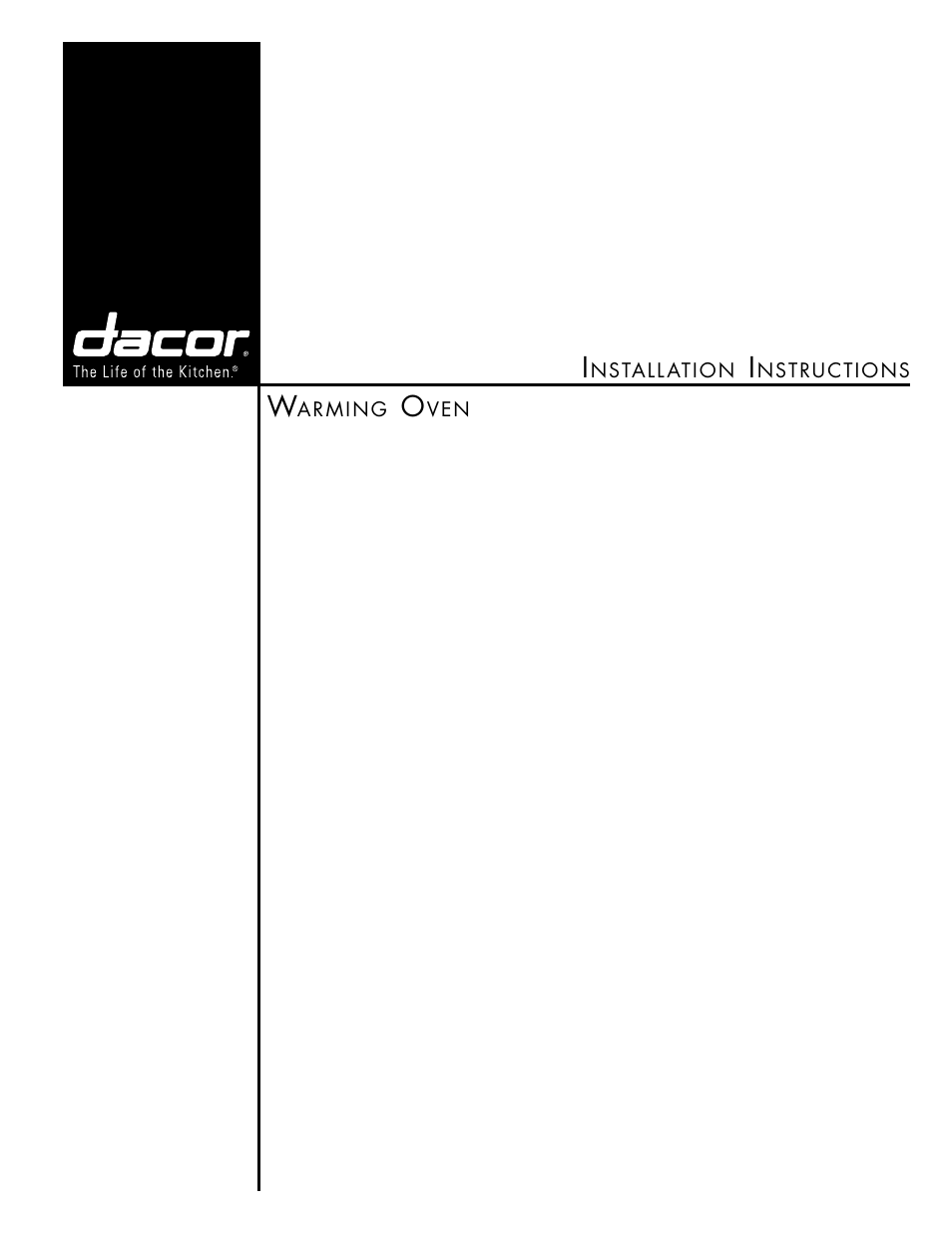 Dacor MW User Manual | 12 pages