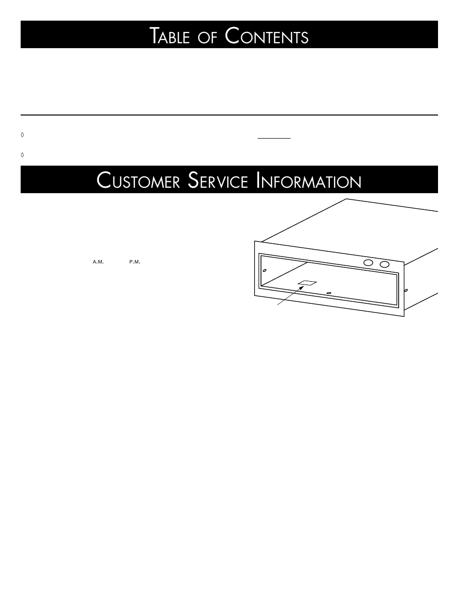 Able, Ontents, Ustomer | Ervice, Nformation | Dacor MW User Manual | Page 2 / 12