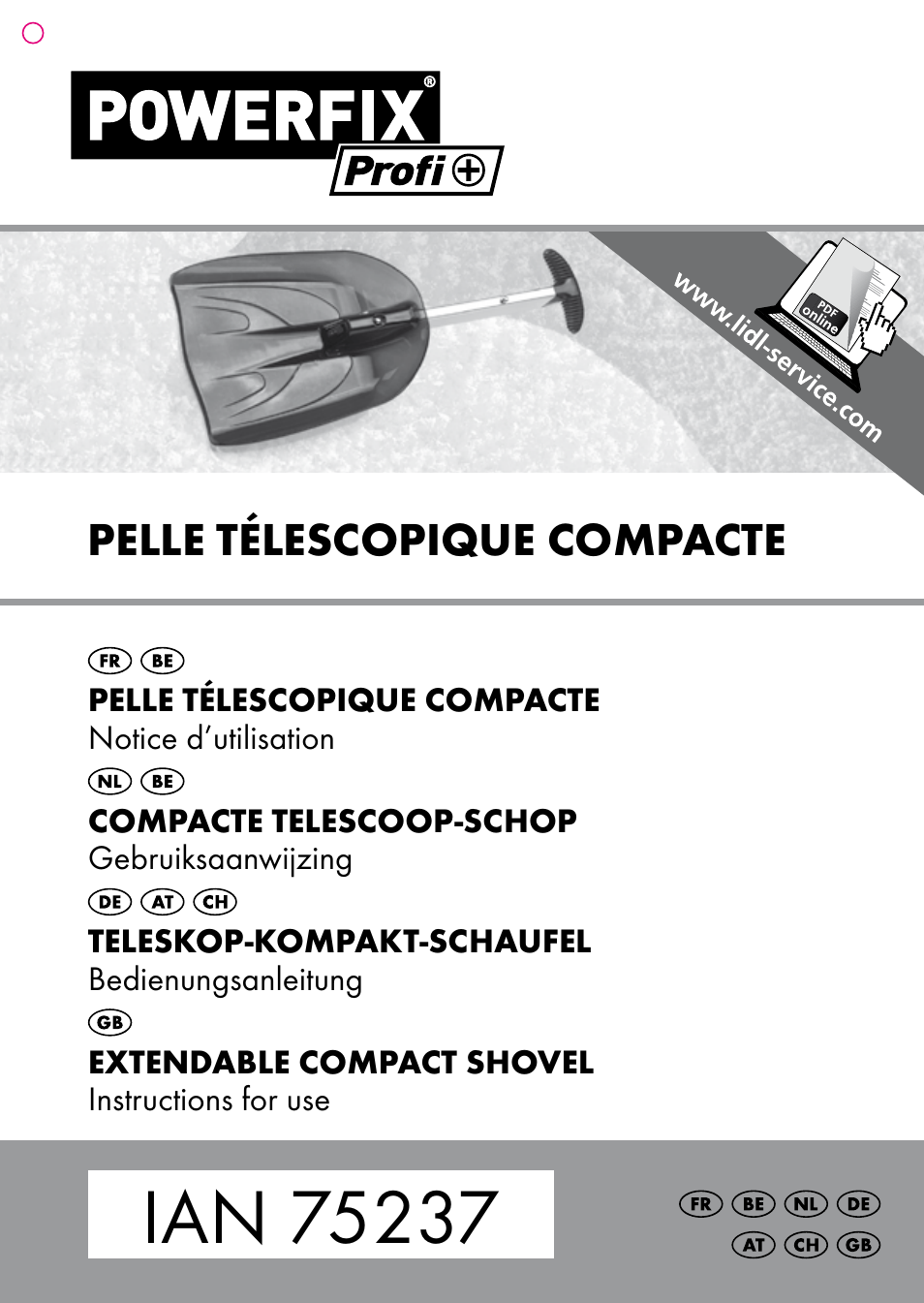 Powerfix Extendable Compact Shovel User Manual | 16 pages