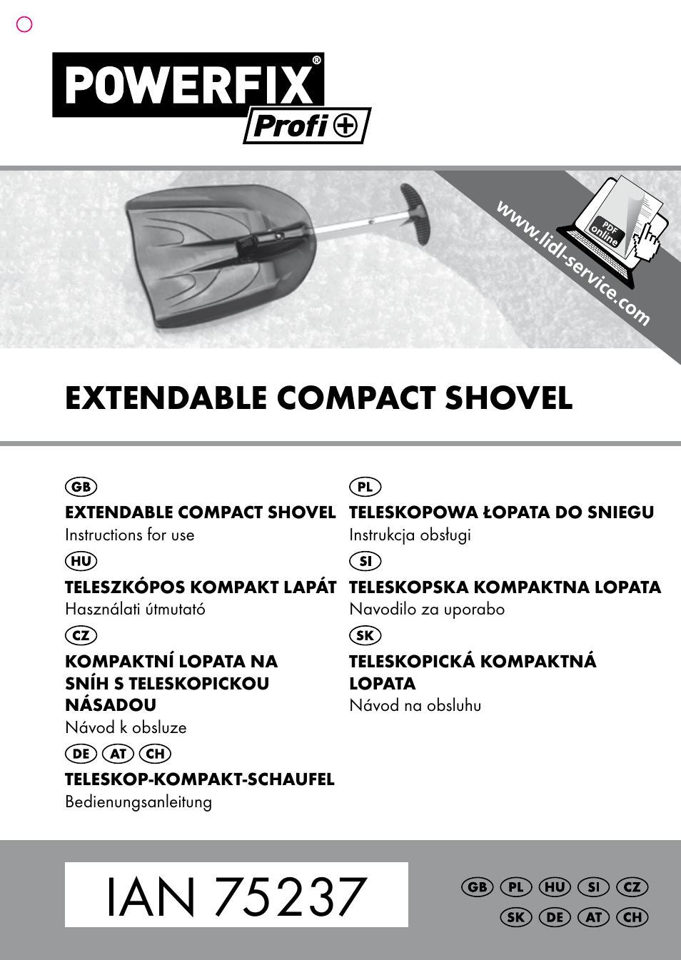 Powerfix Extendable Compact Shovel User Manual | 24 pages