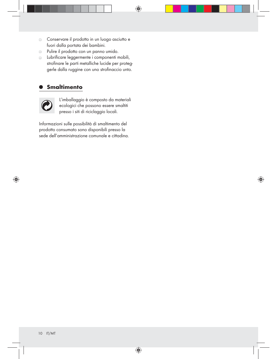 Smaltimento | Powerfix Z31280 User Manual | Page 10 / 19