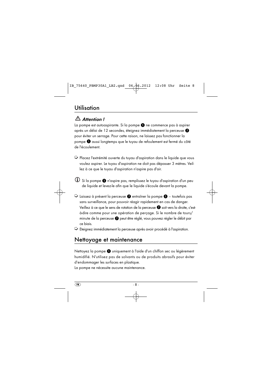 Utilisation, Nettoyage et maintenance | Powerfix PBMP 30 A1 User Manual | Page 11 / 44