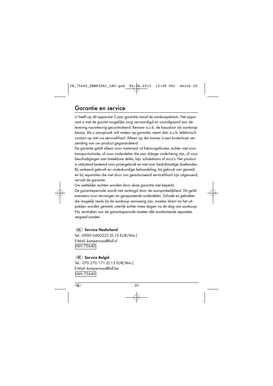 Garantie en service | Powerfix PBMP 30 A1 User Manual | Page 23 / 44