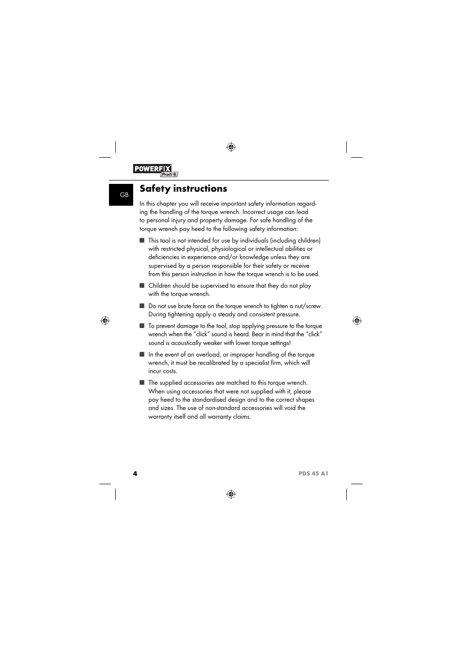 Safety instructions | Powerfix PDS 45 A1 User Manual | Page 7 / 44