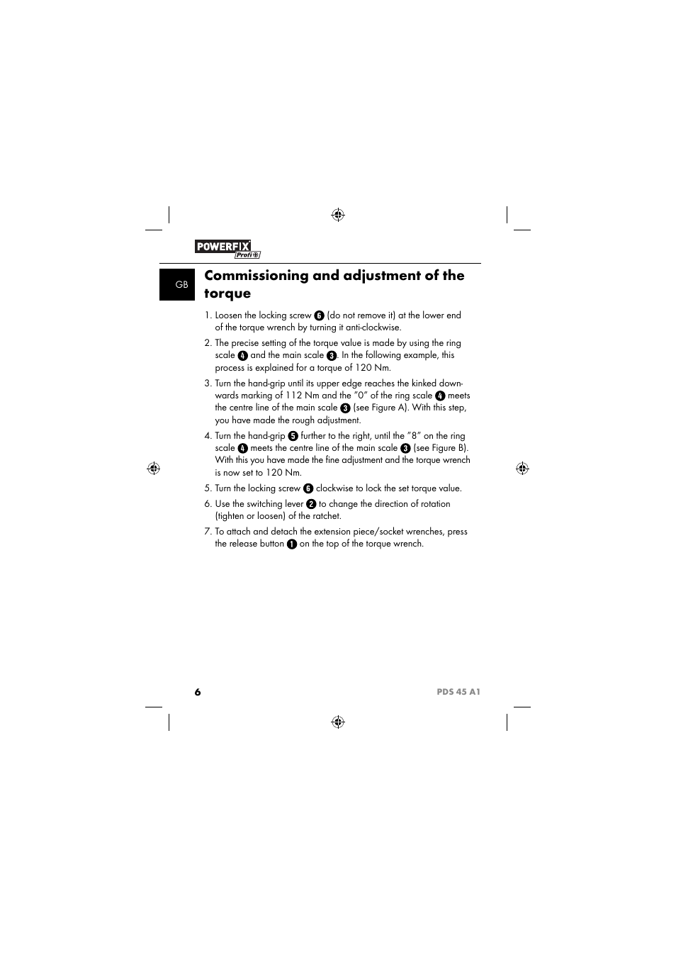 Commissioning and adjustment of the torque | Powerfix PDS 45 A1 User Manual | Page 9 / 44