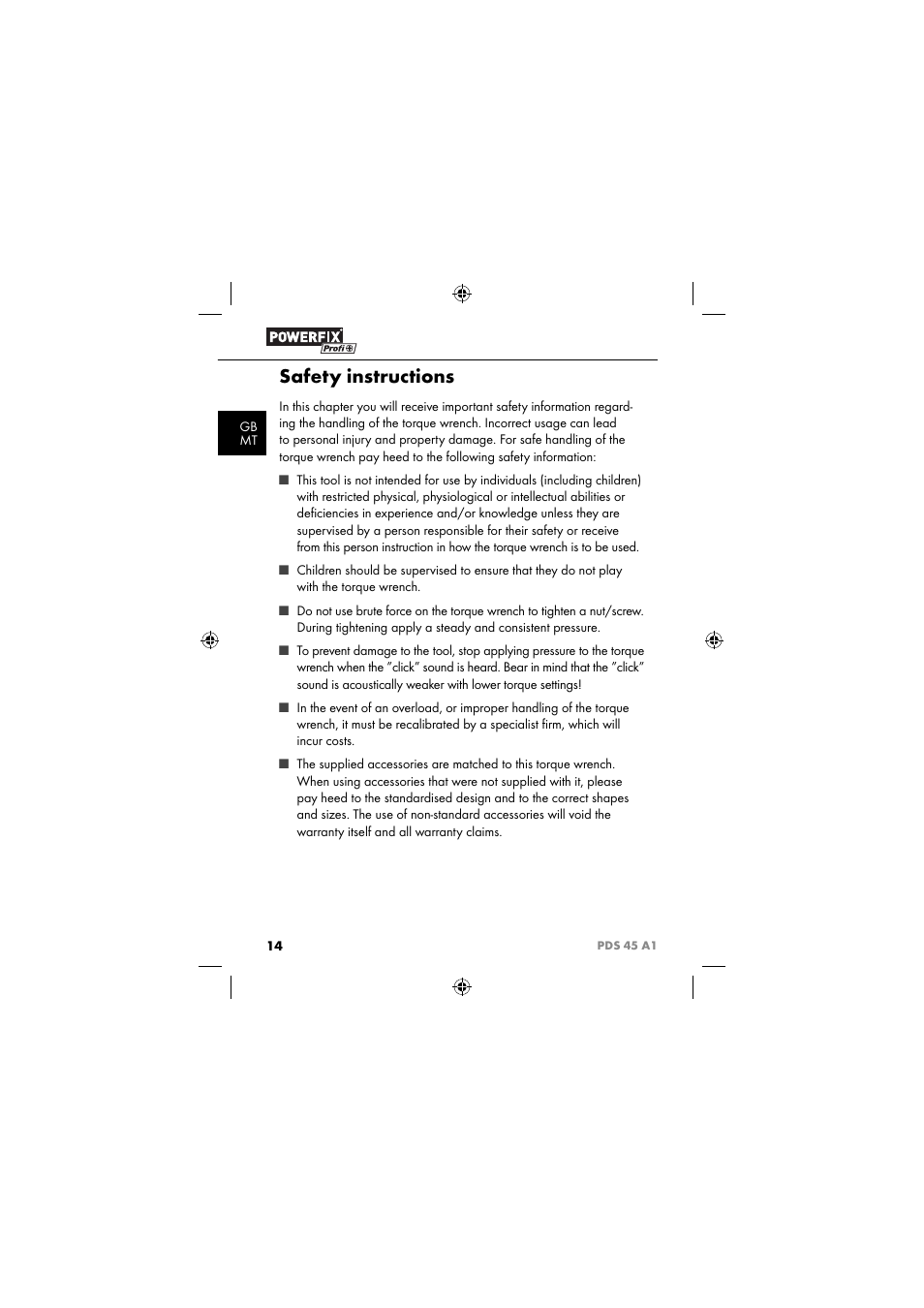 Safety instructions | Powerfix PDS 45 A1 User Manual | Page 17 / 34