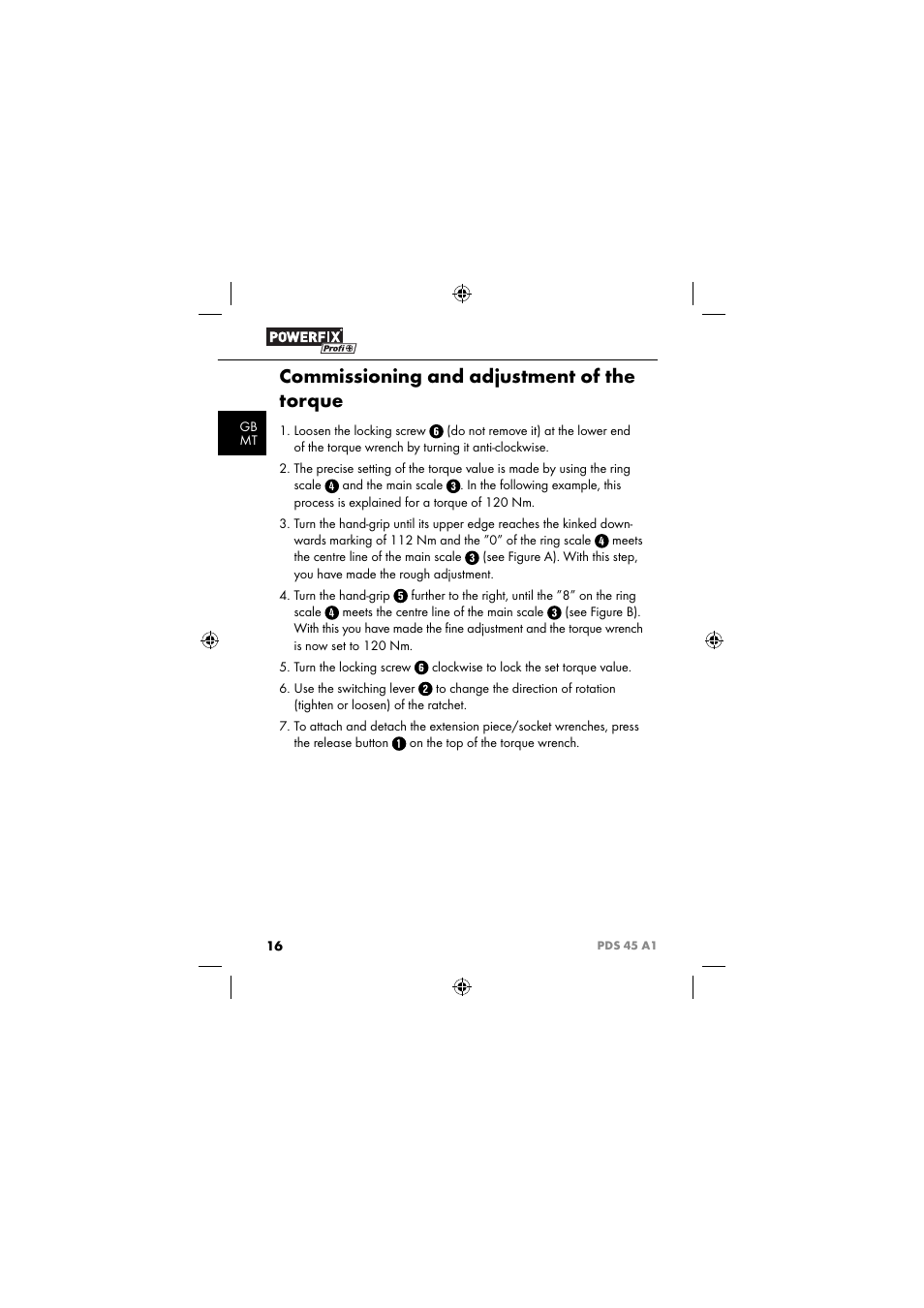 Commissioning and adjustment of the torque | Powerfix PDS 45 A1 User Manual | Page 19 / 34