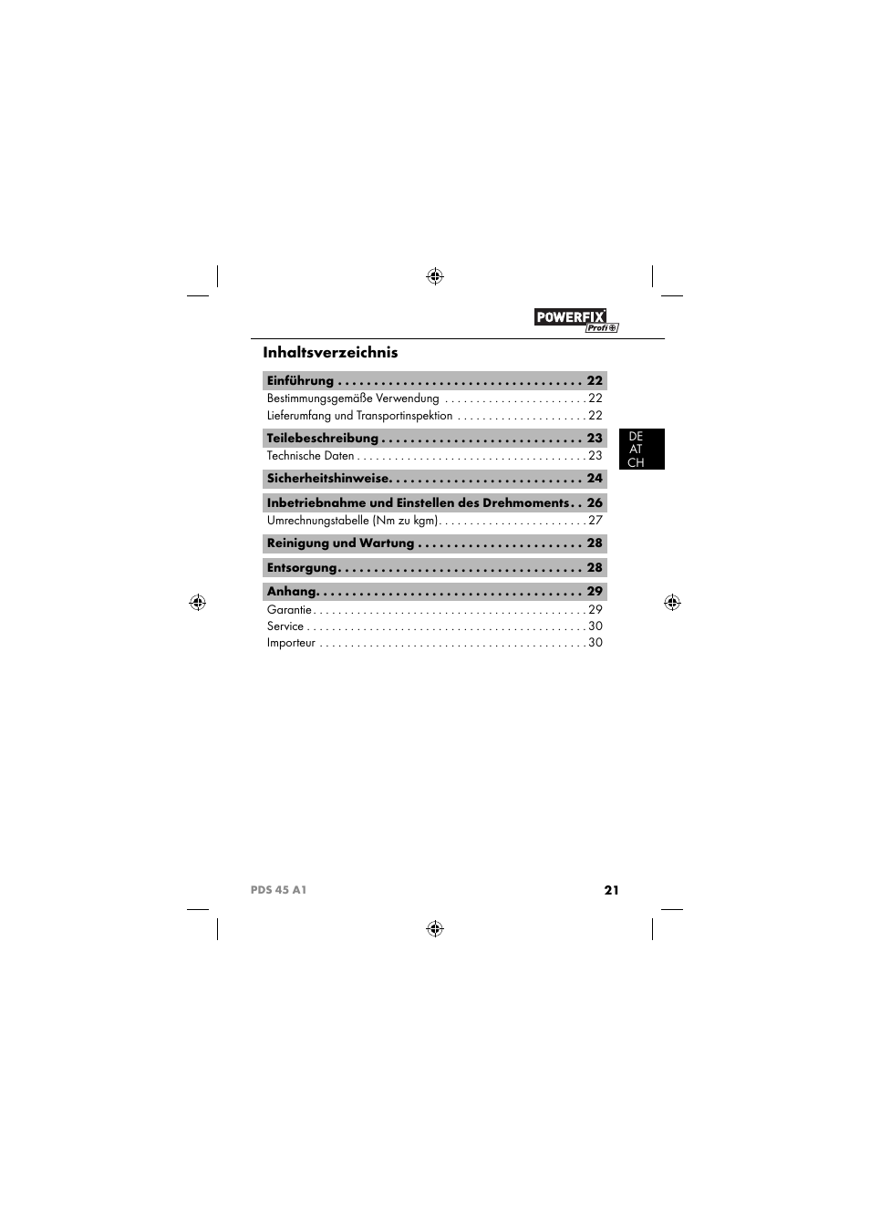 Powerfix PDS 45 A1 User Manual | Page 24 / 34