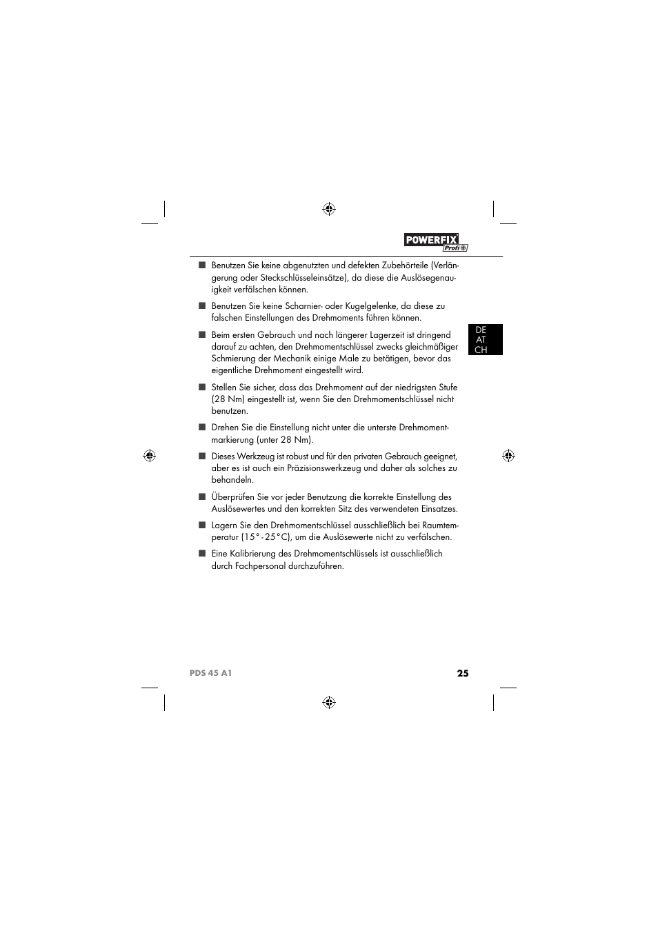 Powerfix PDS 45 A1 User Manual | Page 28 / 34