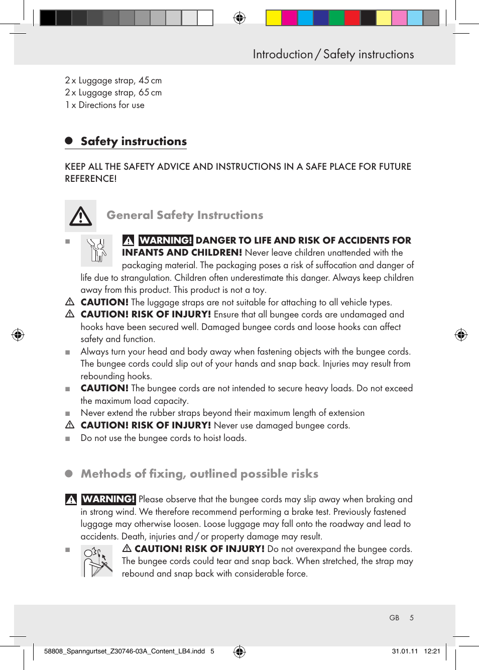 Introduction / safety instructions, Safety instructions, General safety instructions | Methods of fixing, outlined possible risks | Powerfix Z30746-03 User Manual | Page 3 / 33
