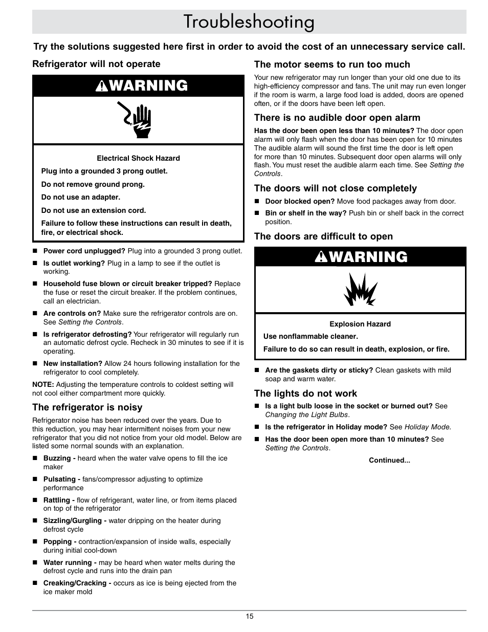 Troubleshooting, Warning | Dacor EF42NBSS User Manual | Page 17 / 24