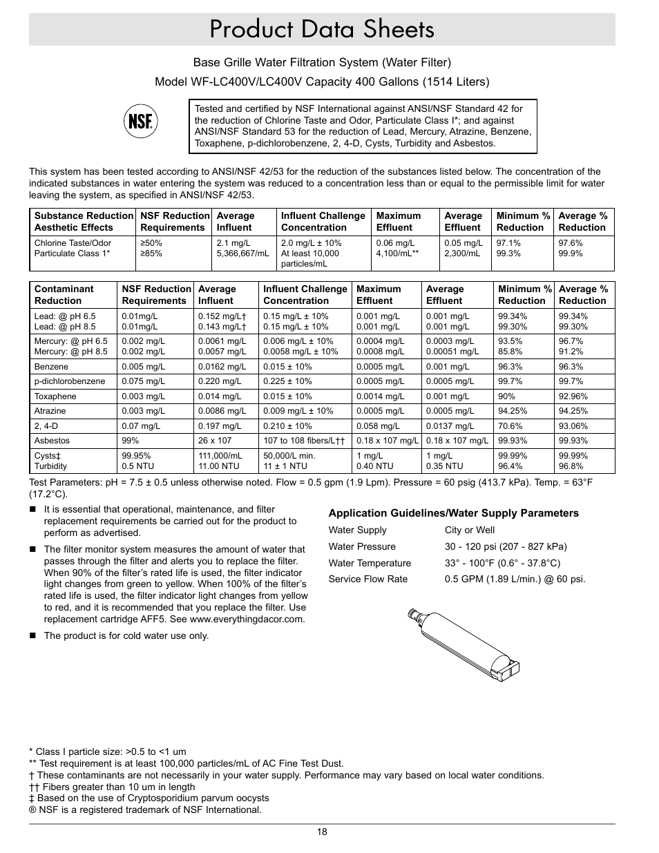 Product data sheets | Dacor EF42NBSS User Manual | Page 20 / 24