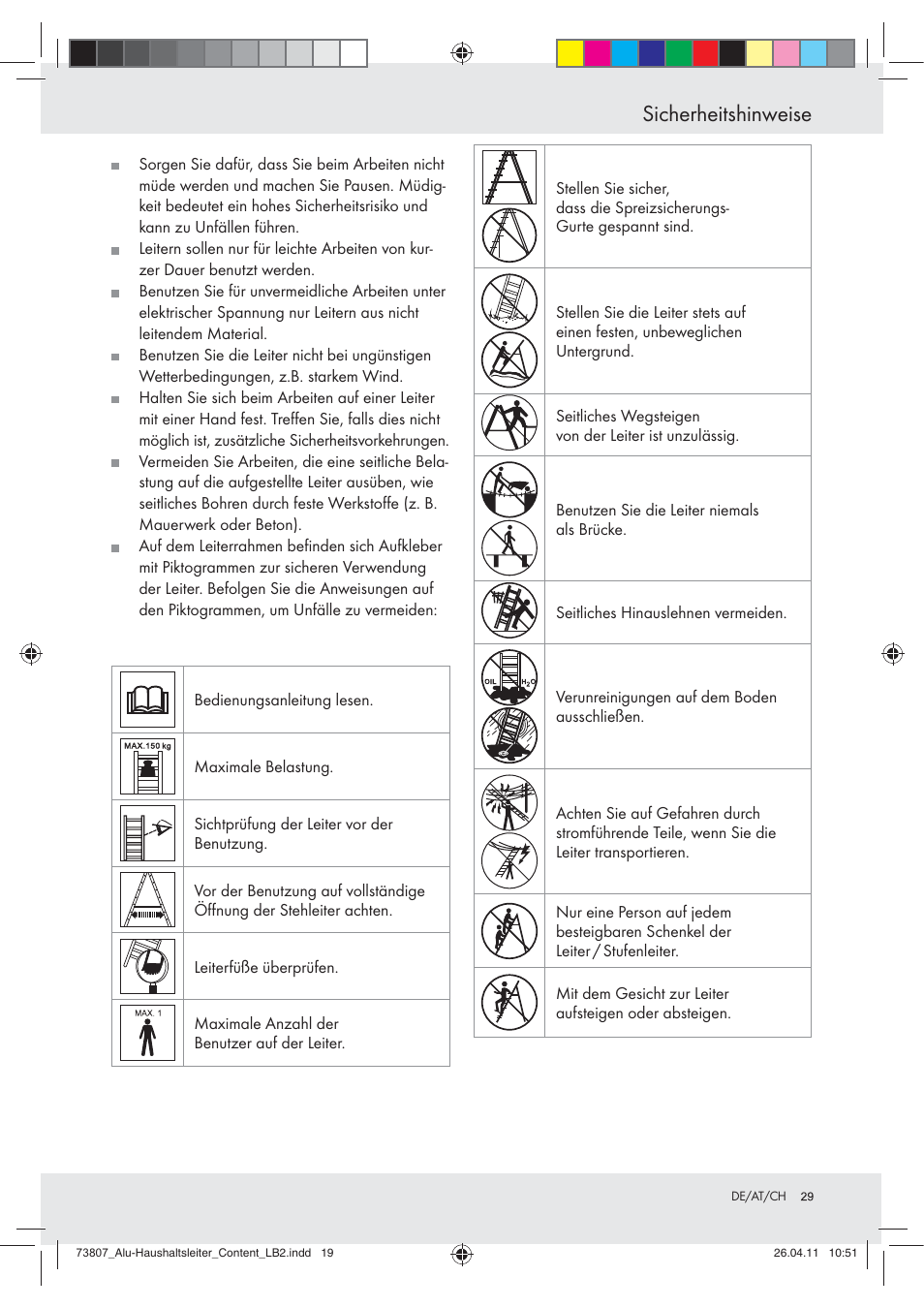 Sicherheitshinweise | Powerfix Z29950 User Manual | Page 29 / 31