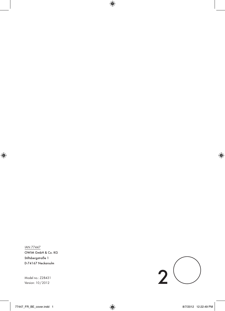 77447_fr_be_cover | Powerfix Z28431 User Manual | Page 12 / 12