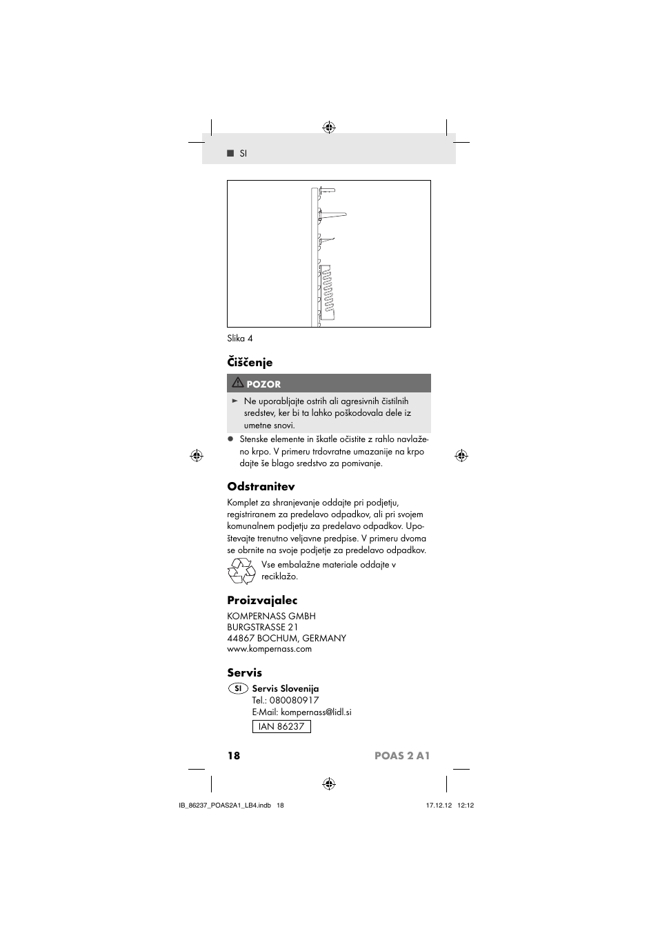 Čiščenje, Odstranitev, Proizvajalec | Servis | Powerfix POAS 2 A1 User Manual | Page 20 / 41