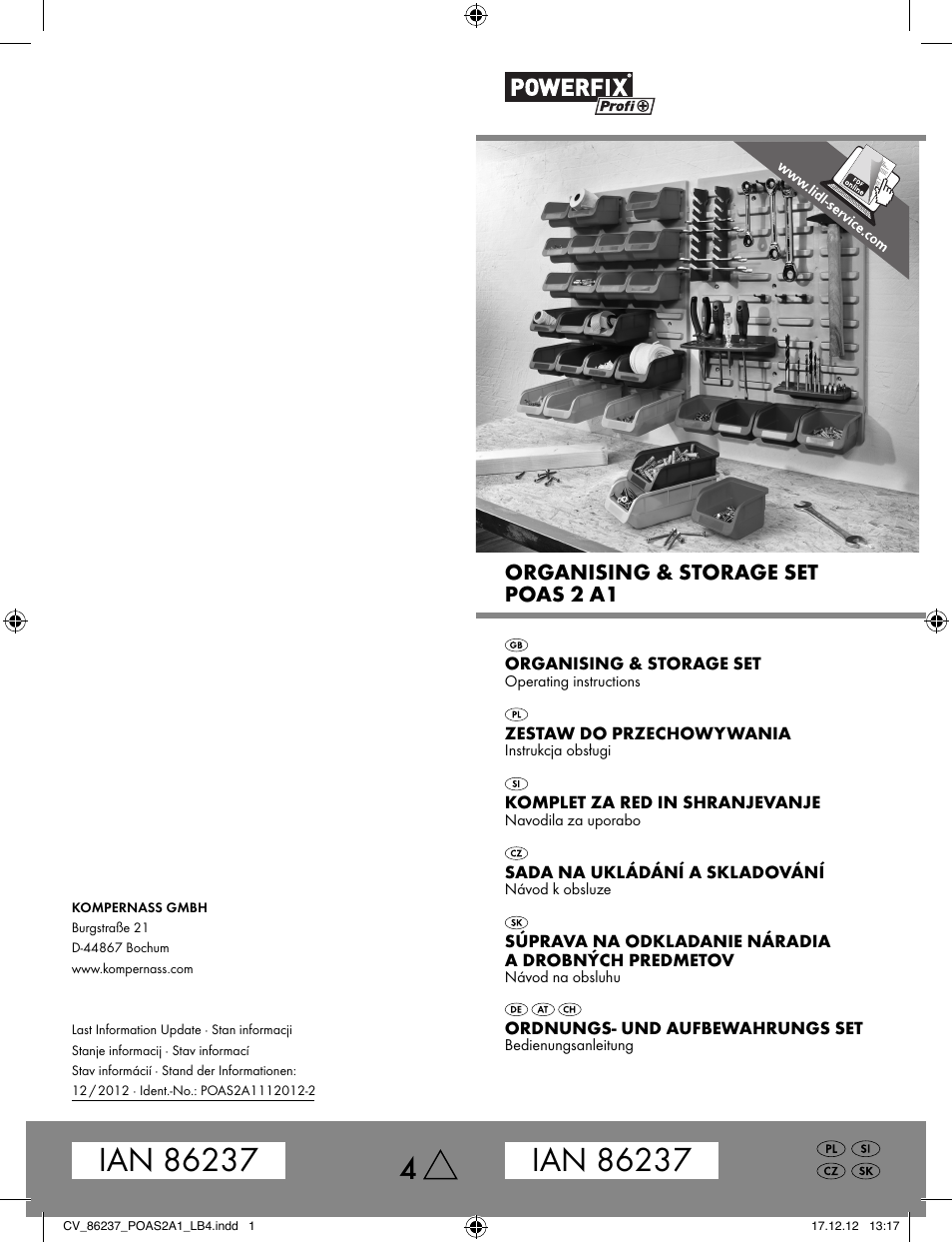 Organising & storage set poas 2 a1 | Powerfix POAS 2 A1 User Manual | Page 41 / 41