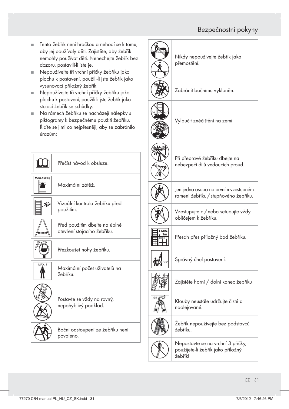 Bezpečnostní pokyny | Powerfix Z30473 User Manual | Page 31 / 49