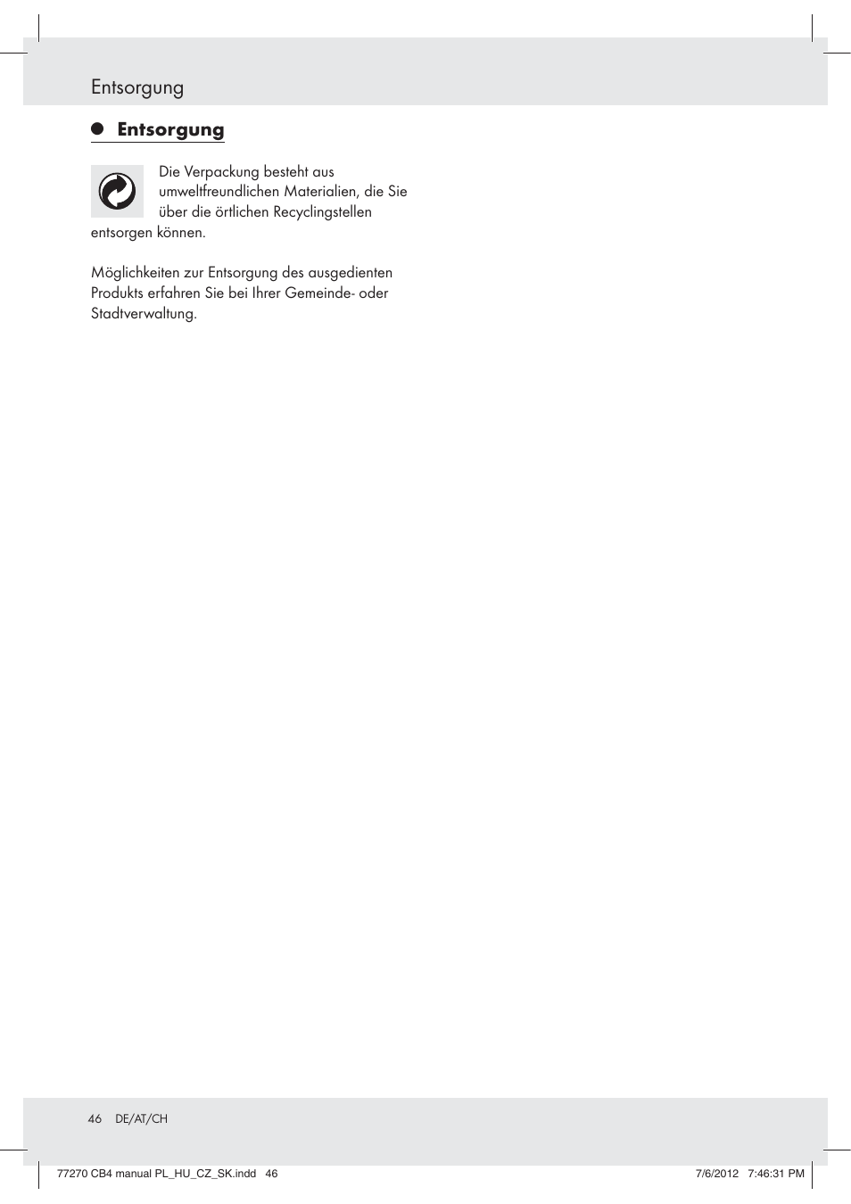 Entsorgung | Powerfix Z30473 User Manual | Page 46 / 49
