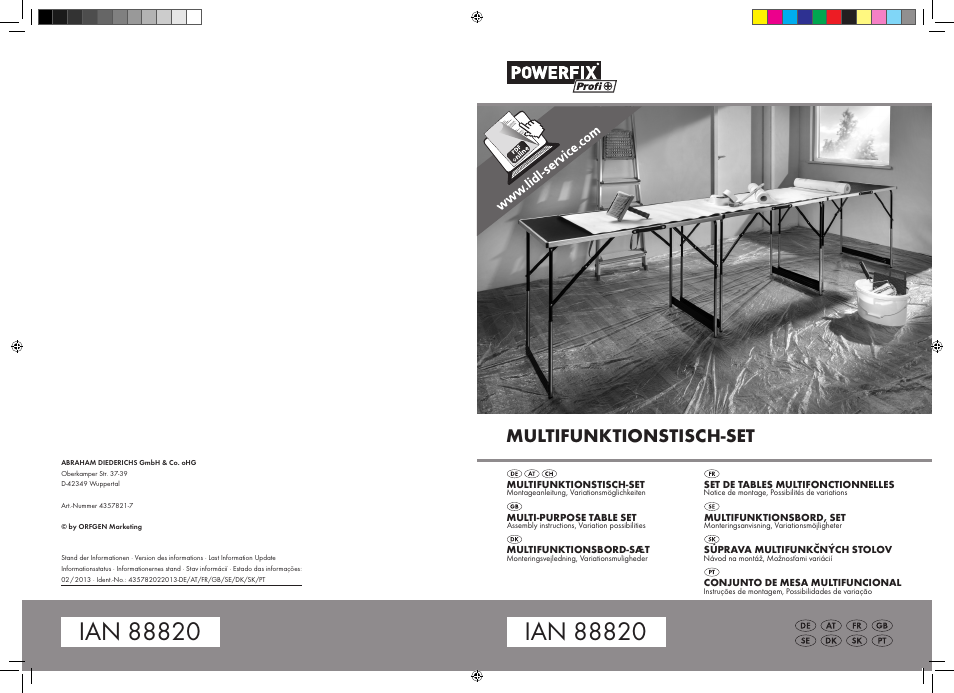 Powerfix Multi-Purpose Table Set User Manual | 4 pages