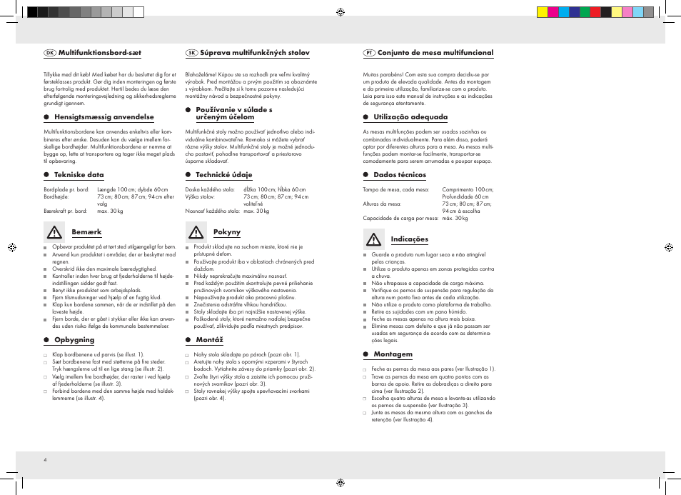 Powerfix Multi-Purpose Table Set User Manual | Page 4 / 4
