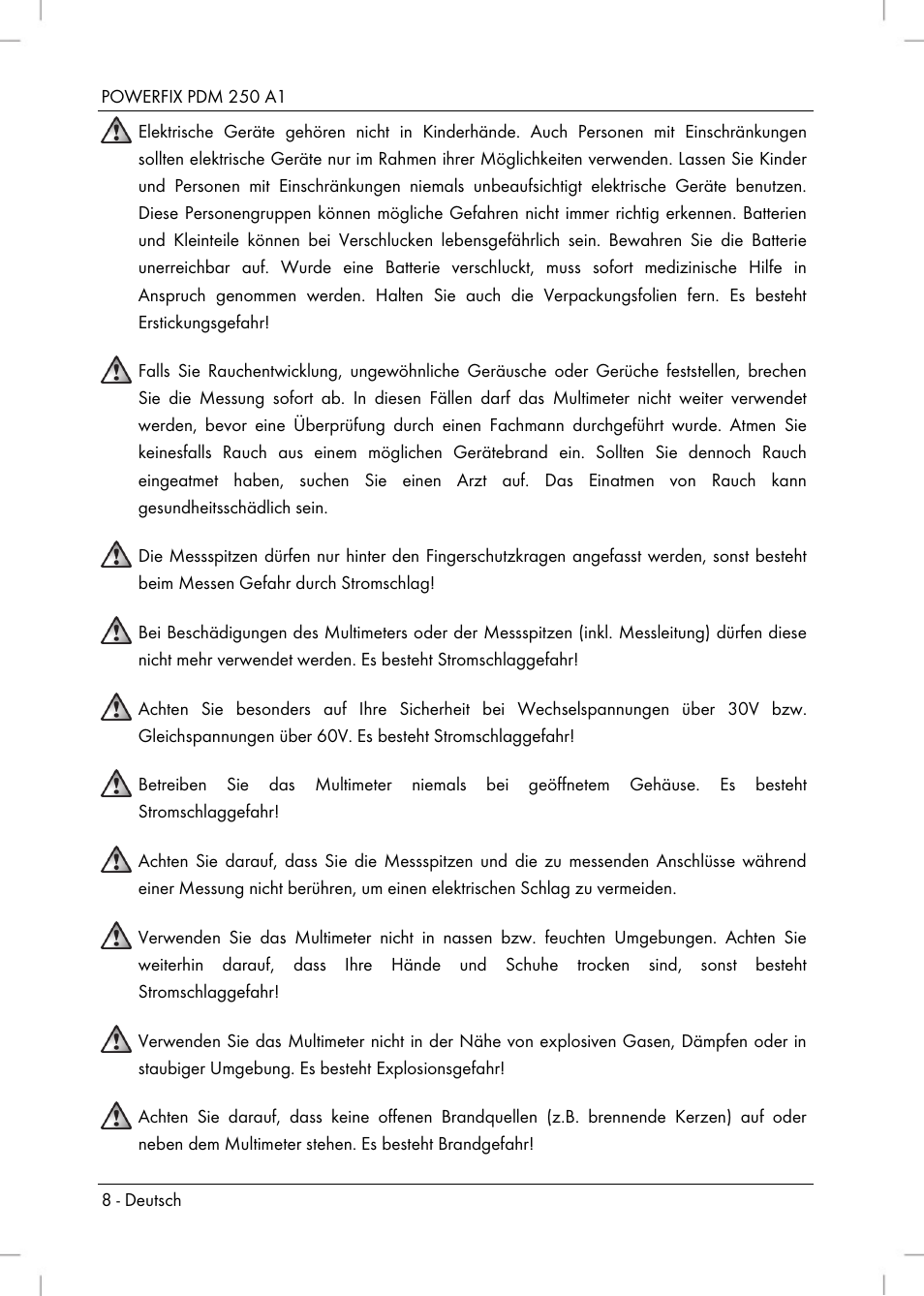 Powerfix PDM 250 A1 User Manual | Page 10 / 90