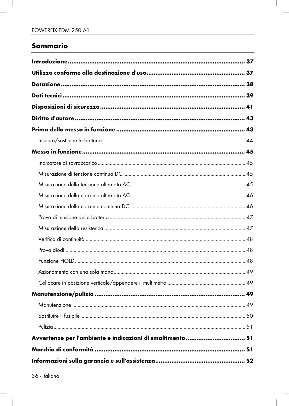 Powerfix PDM 250 A1 User Manual | Page 38 / 90