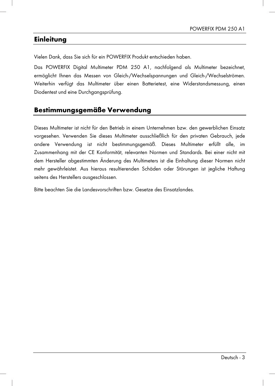 Einleitung, Bestimmungsgemäße verwendung | Powerfix PDM 250 A1 User Manual | Page 5 / 90