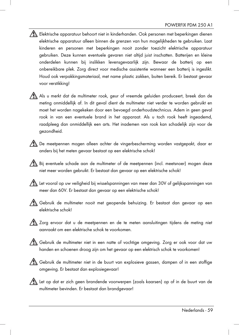 Powerfix PDM 250 A1 User Manual | Page 61 / 90