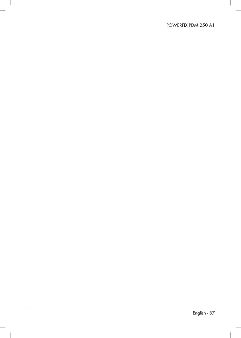 Powerfix PDM 250 A1 User Manual | Page 89 / 90