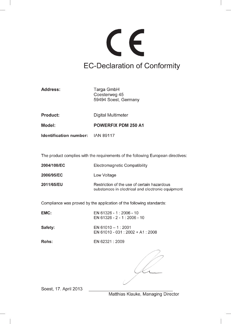 Powerfix PDM 250 A1 User Manual | Page 108 / 108