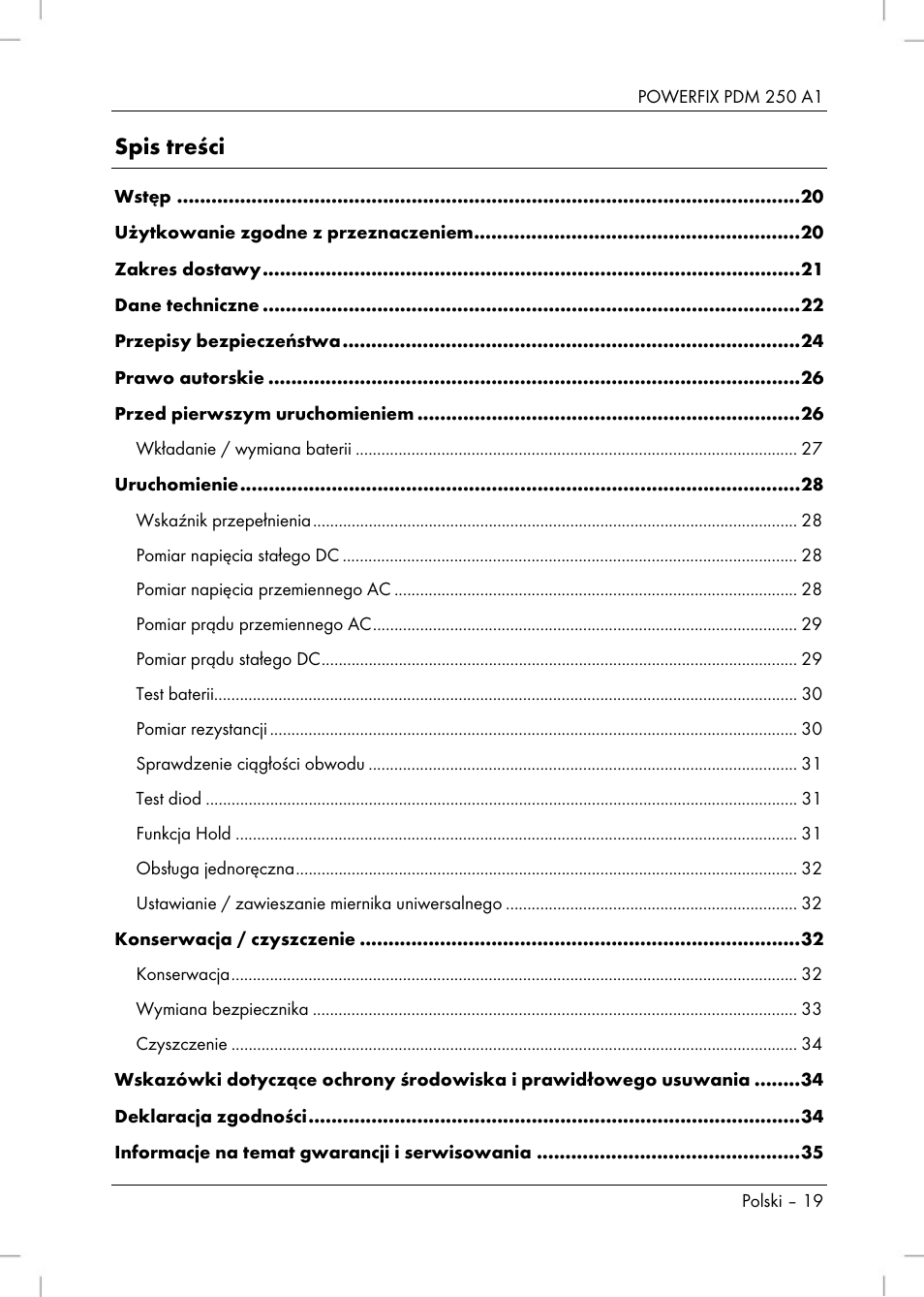 Powerfix PDM 250 A1 User Manual | Page 21 / 108