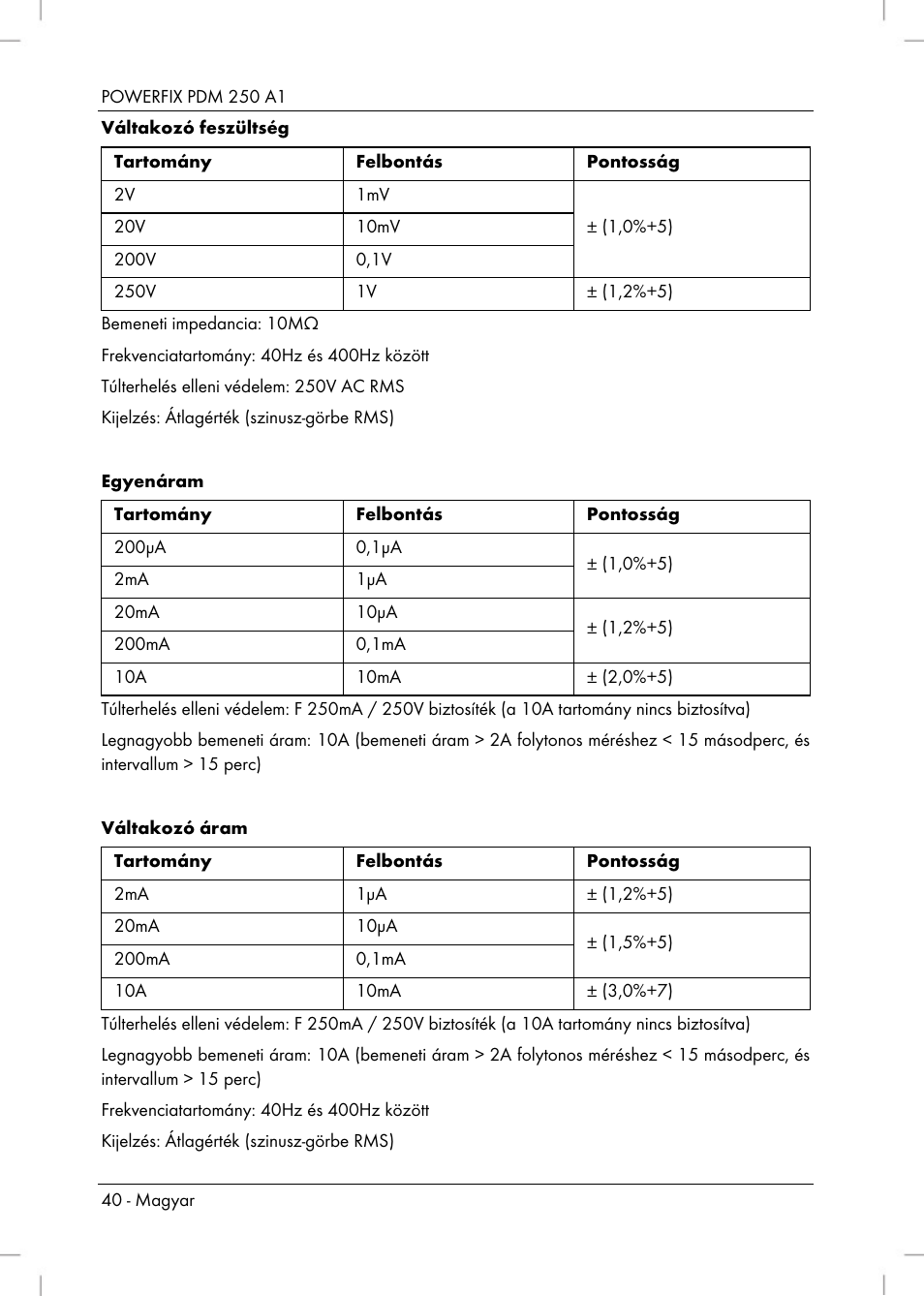 Powerfix PDM 250 A1 User Manual | Page 42 / 108