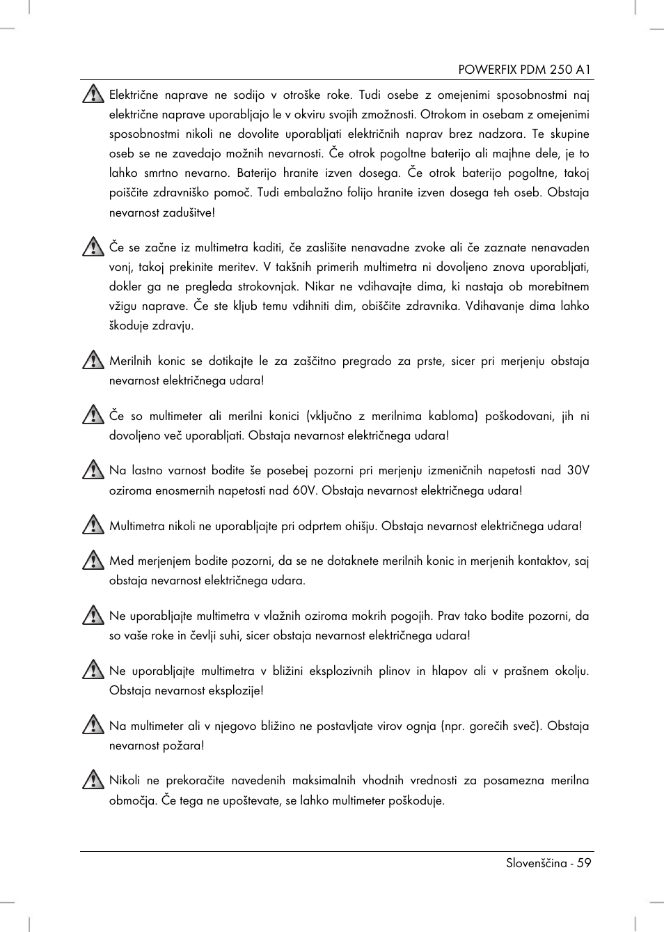 Powerfix PDM 250 A1 User Manual | Page 61 / 108