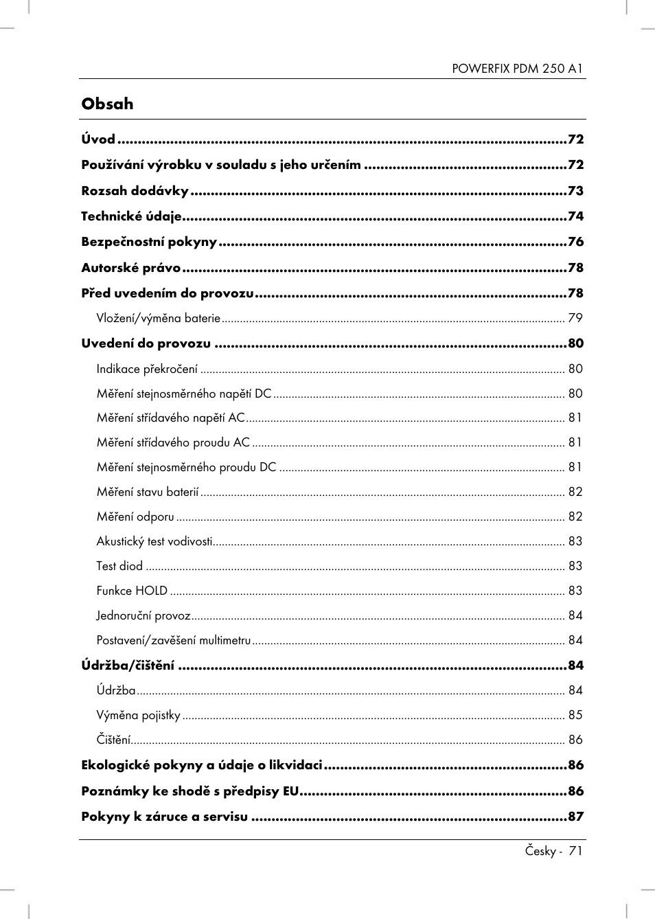 Powerfix PDM 250 A1 User Manual | Page 73 / 108