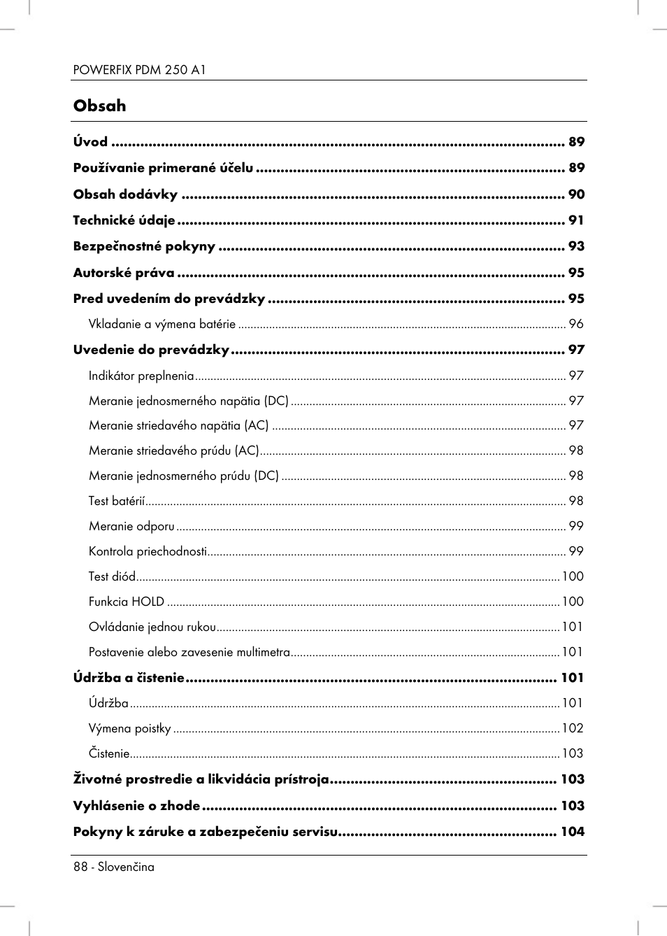Powerfix PDM 250 A1 User Manual | Page 90 / 108