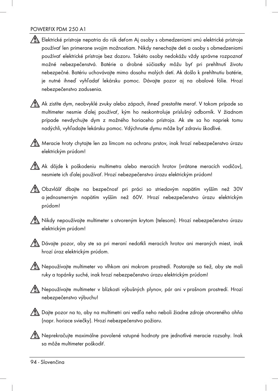 Powerfix PDM 250 A1 User Manual | Page 96 / 108