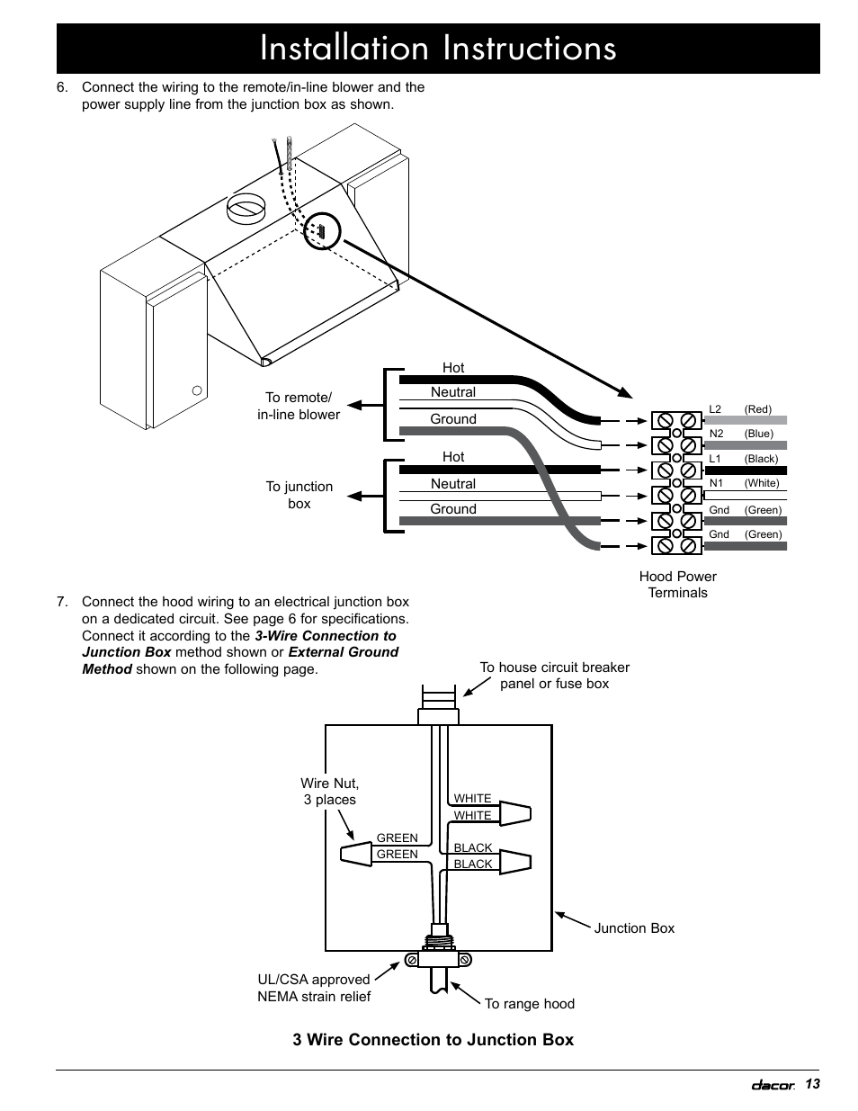 Installation instructions | Dacor EH36 User Manual | Page 43 / 48