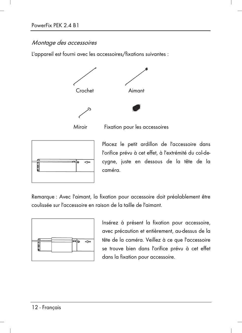 Montage des accessoires | Powerfix PEK 2.4 B1 User Manual | Page 14 / 64